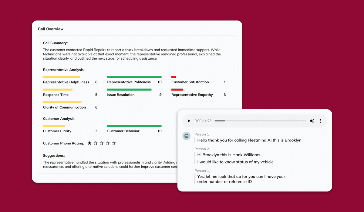 MetaFleet AI call analysis extracting job details from customer calls